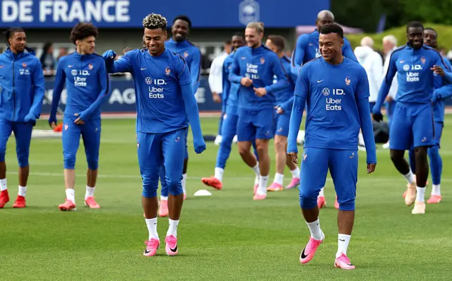 Desire Doue and Kylian Mbappe