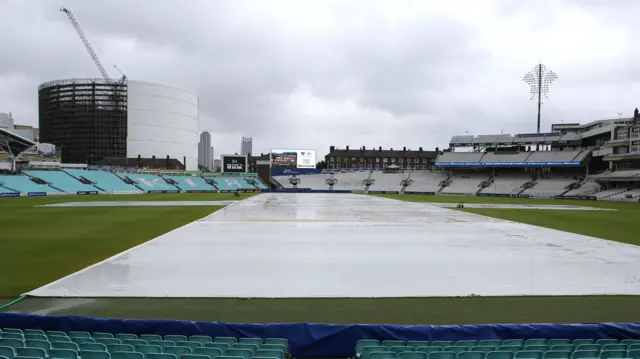 Covers on at the Oval