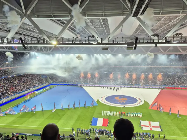 A view of the pre-match ceremonies