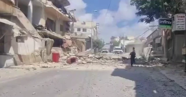 The aftermath of an Israeli strike in southern Lebanon