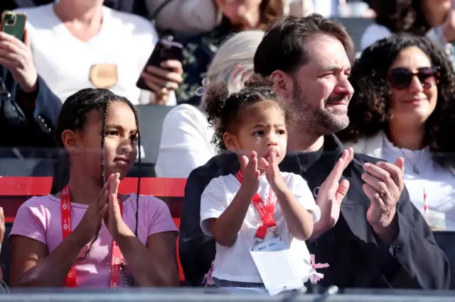 Alexis Ohanian, Olympia Ohanian and Adira River Ohanian, the husband and daughters of Serena Williams