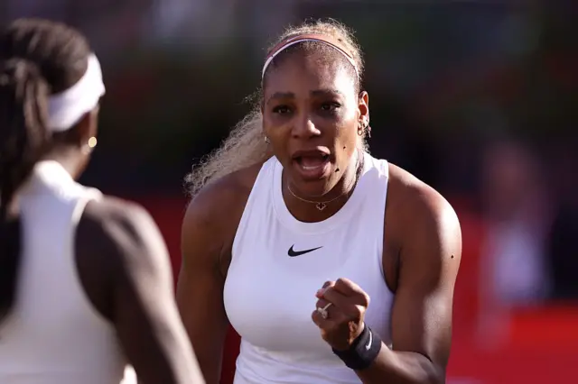Serena Williams celebrates