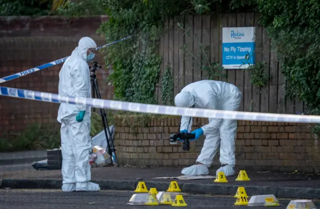 Scene of the attack in north Belfast