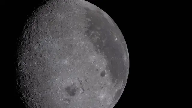 On the first shift during the lunar flyby observation period, the Artemis II crew captured more than two-thirds of the Moon showcasing the intricate features of the nearside.