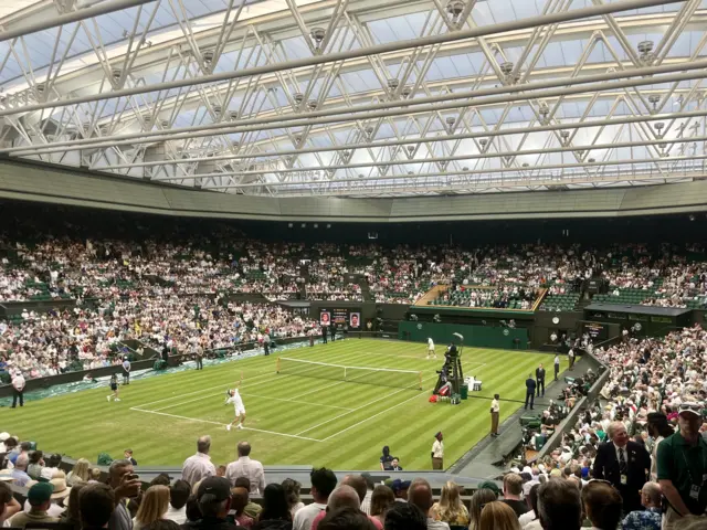 Centre Court with the roof closed