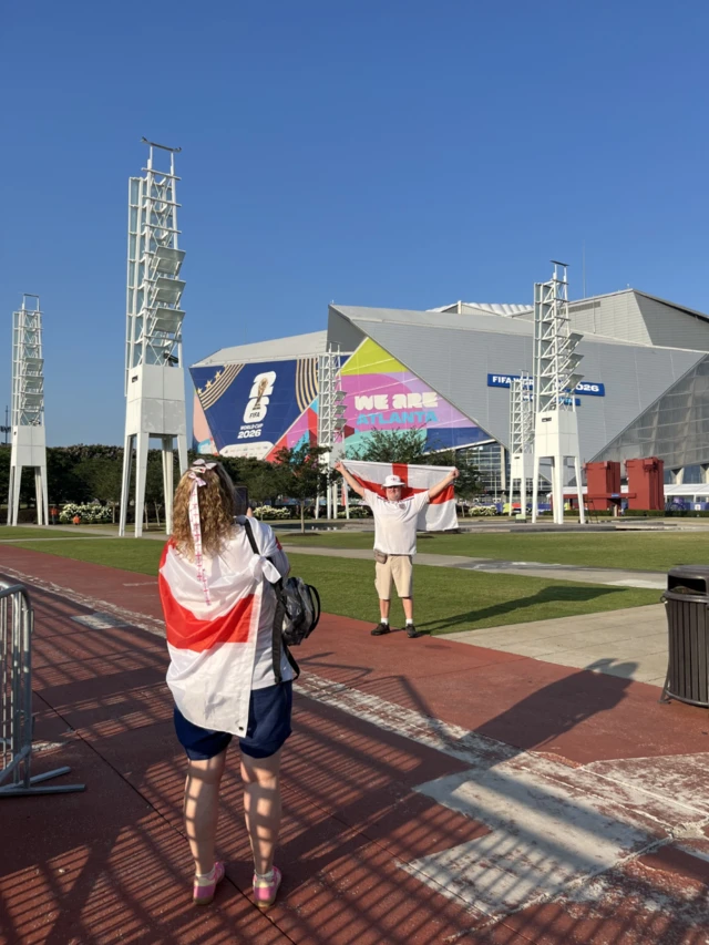 England fans arrive at Atlanta stadium