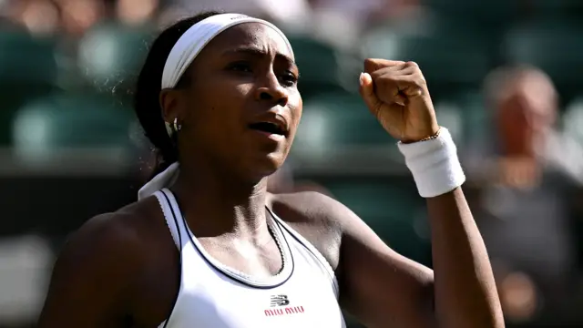 Coco Gauff celebrates