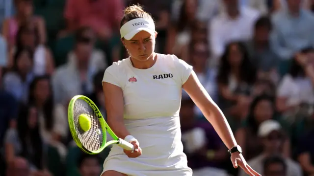Barbora Krejcikova of Czech Republic in action