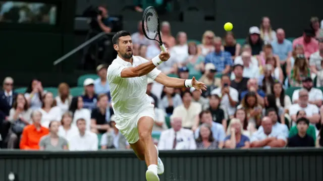 Novak Djokovic in action