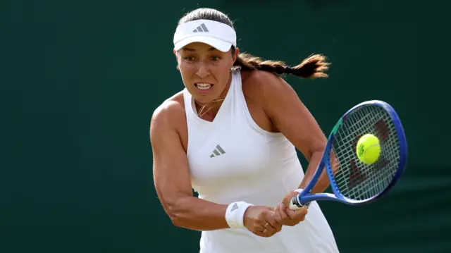 Jessica Pegula hits a backhand
