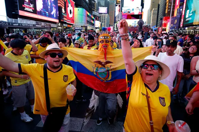 Ecuador fans in Times Square