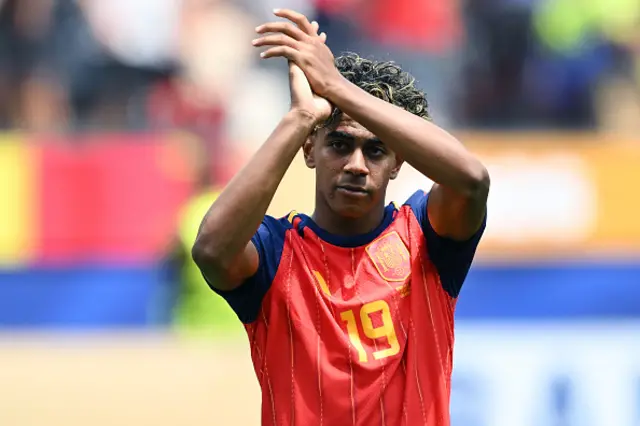 Lamine Yamal of Spain celebrates