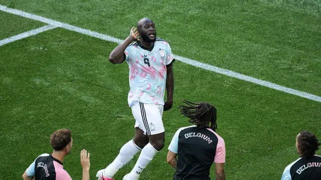 Romelu Lukaku celebrating