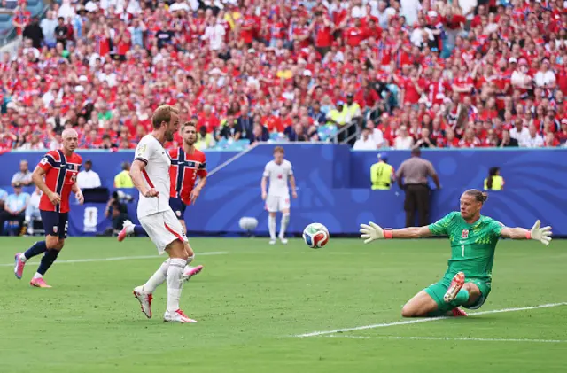 Harry Kane #9 of England scores a goal