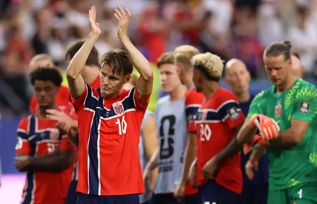 Norway players dejected