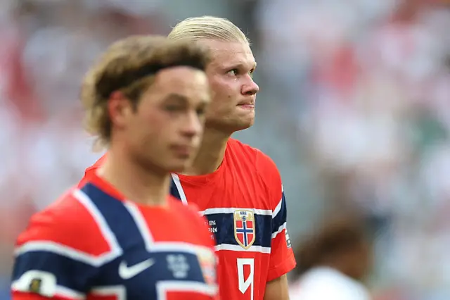 Erling Braut Haaland reacts
