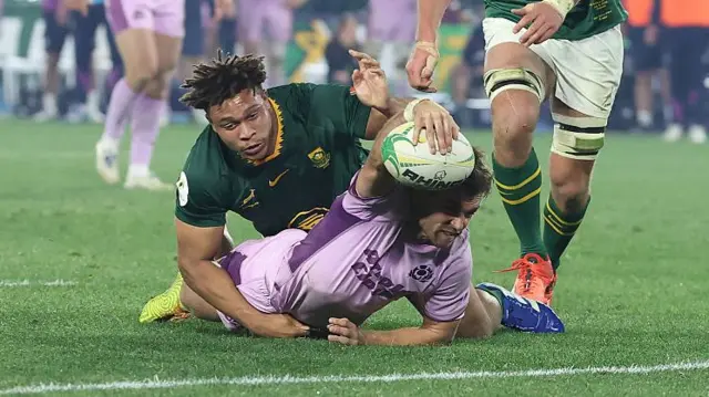 Ben White scores for Scotland against South Africa