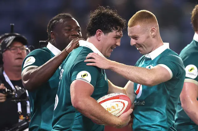 Tom Stewart celebrates a try