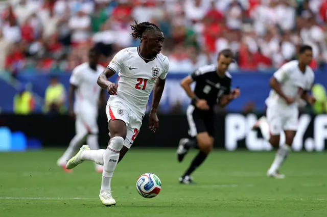 Eberechi Eze #21 of England controls the ball