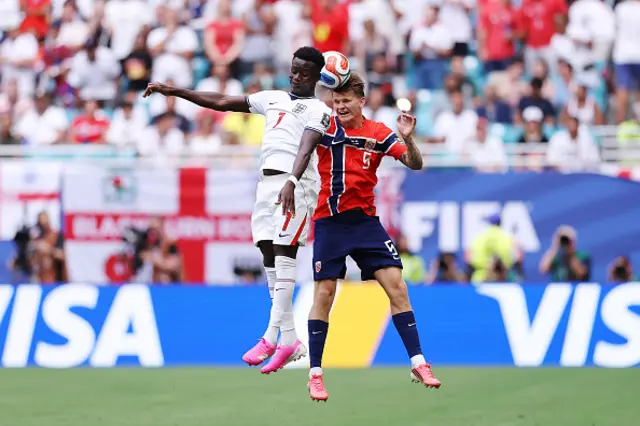 Bukayo Saka #7 of England and David Moller Wolfe