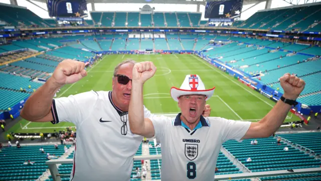 England fans inside Miami stadium