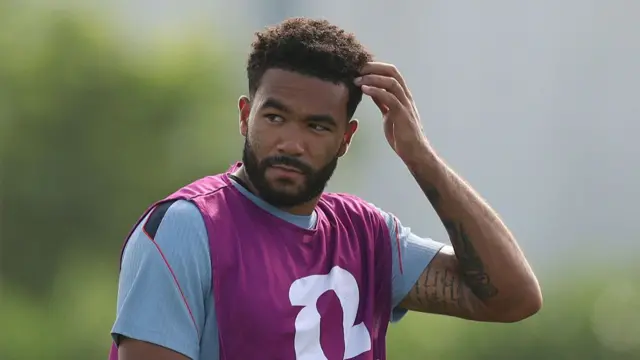 Reece James gestures during a training session on the eve of the 2026 World Cup quarter-final football match between Norway and England, Inter Miami CF Stadium in Fort Lauderdale on July 10, 2026.