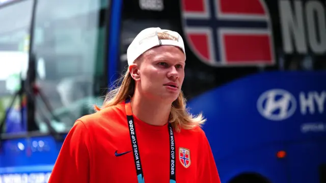 Haaland arrives at Miami stadium