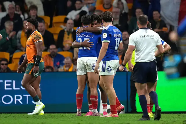 France celebrate beating Australia