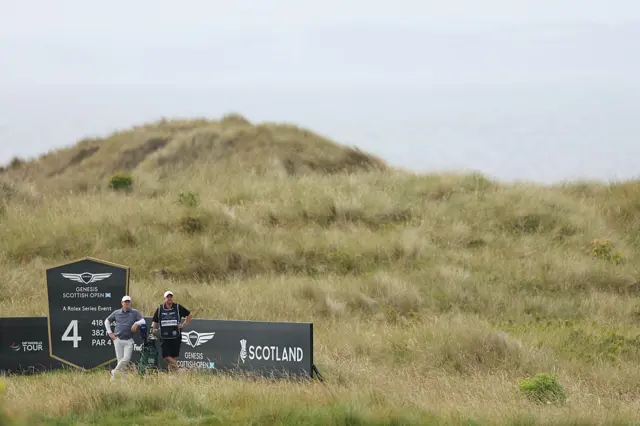 NORTH BERWICK, SCOTLAND - JULY 12: Robert MacIntyre of Scotland looks across the fourth hole on day four of the Genesis Scottish Open 2026 at The Renaissance Club on July 12, 2026 in North Berwick, Scotland. (Photo by Andrew Redington/Getty Images)