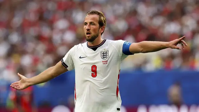 Harry Kane of England is seen during the FIFA World Cup 2026 Quarter Final match between Norway and England at Miami Stadium on July 11, 2026 in Miami Gardens, Florida.