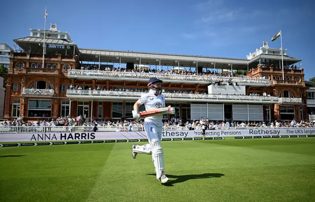 Heather Knight runs out to bat Lord's