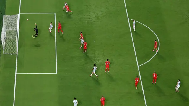 Gregor Kobel #1 of Switzerland concedes a second goal to Julian Alvarez #9 of Argentina during the FIFA World Cup 2026 Quarter Final match between Argentina and Switzerland at Kansas City Stadium on July 11, 2026 in Kansas City, Missouri