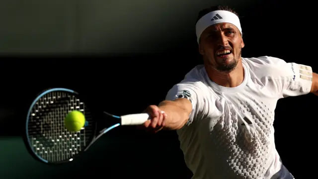 Alexander Zverev hits a forehand