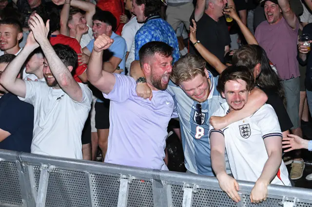 England fans celebrate England's victory