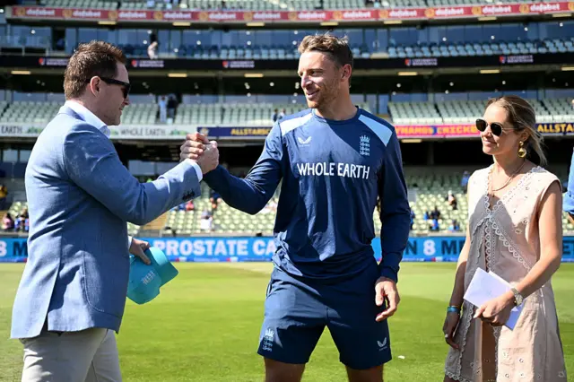 Jos Buttler presented a cap by Eoin Morgan