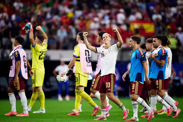 Dani Olmo of Spain celebrates victory