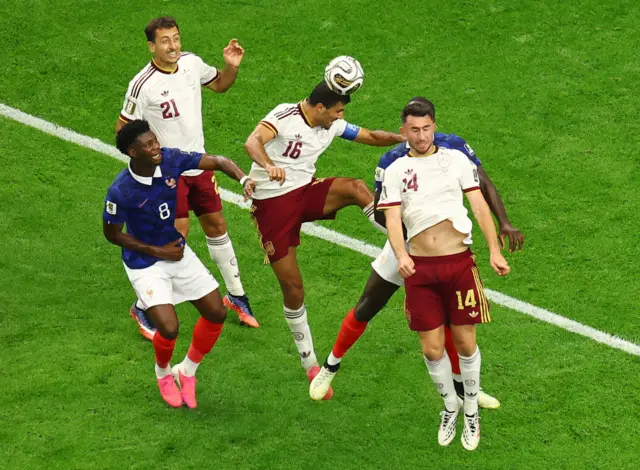 Rodri wins a header