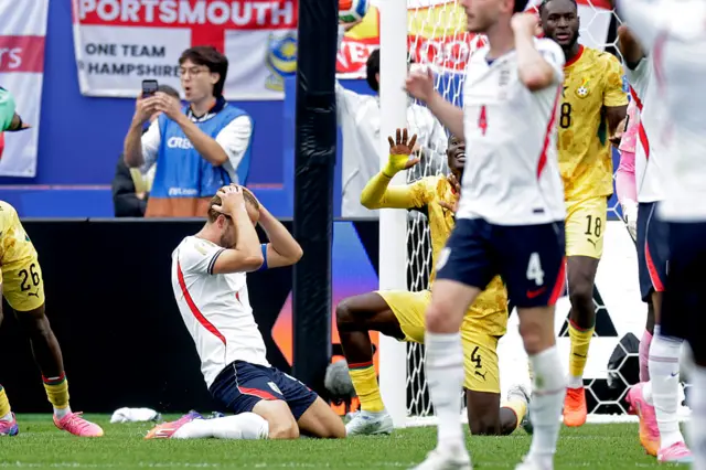 Harry Kane reacts against Ghana