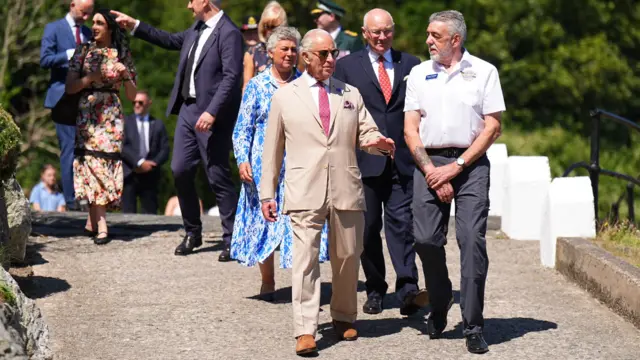King Charles III, Lord of Mann, during a visit to the Heroes On The Water charity