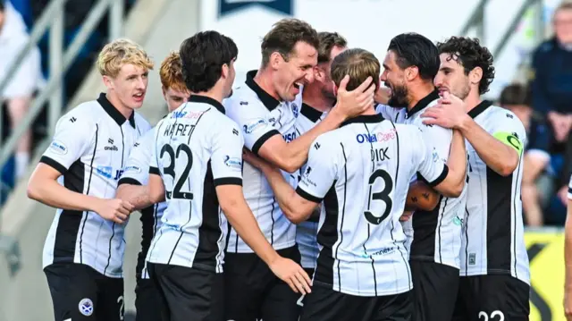 Ayr United players celebrate