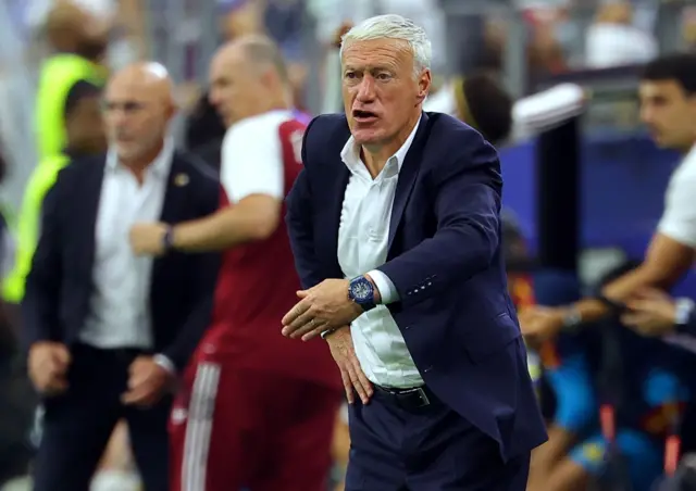Deschamps gives instructions from the sideline