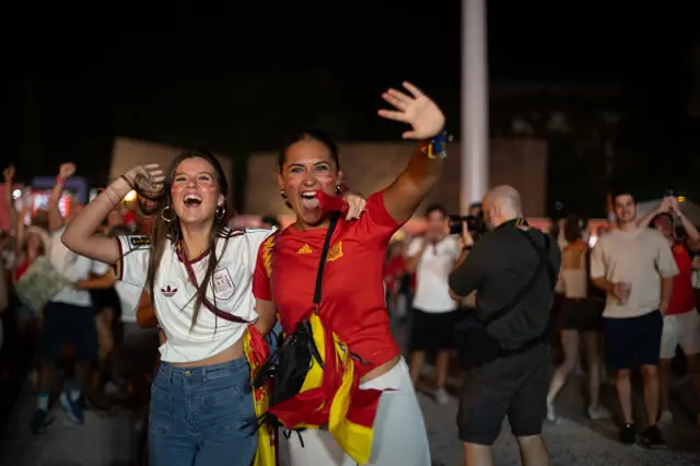 Supporters gather in Plaza de Colon, Madrid
