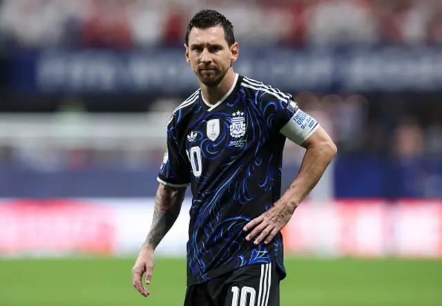 Lionel Messi of Argentina in action