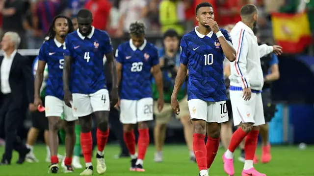 Kylian Mbappe looks dejected