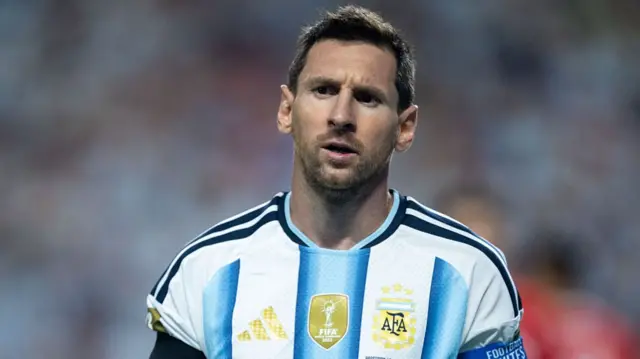 Lionel Messi in action