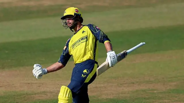 James Vince celebrates his century