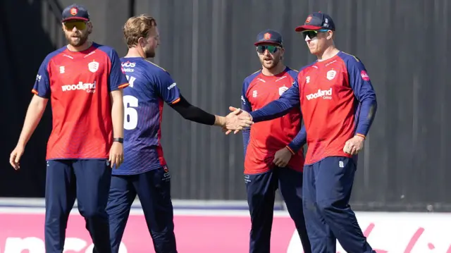 Essex celebrate taking wicket