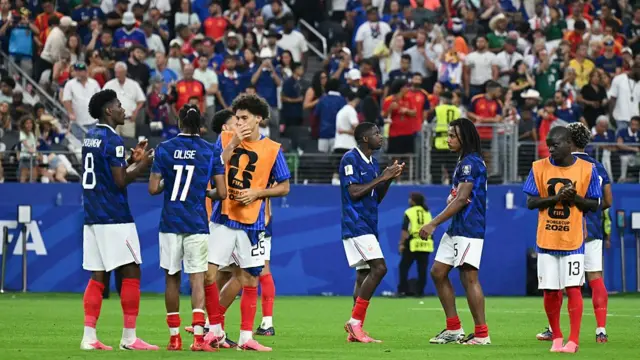 France players look dejected
