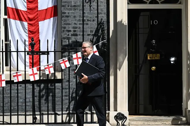 Keir Starmer walks out of No 10 for his final PMQs