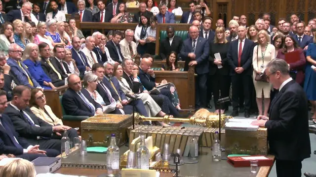Screen grab of Prime Minister Sir Keir Starmer speaking during Prime Minister's Questions in the House of Commons, London. Picture date: Wednesday July 15, 2026.
